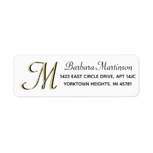 Elegant Sophisticated Custom Gold Monogram  Label