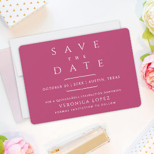 Elegant Sophisticated Dark Rose Mis Quince Años Save The Date