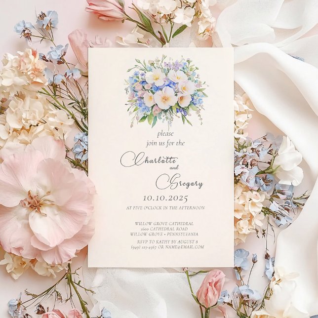 Elegant Sophisticated Floral Wedding Invitation (Creator Uploaded)