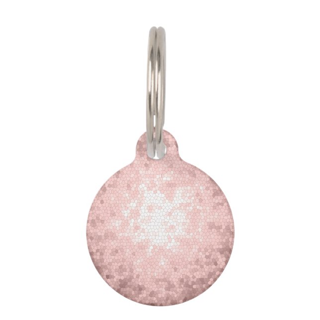 elegant sophisticated girly rose gold pattern pet tag (Front)