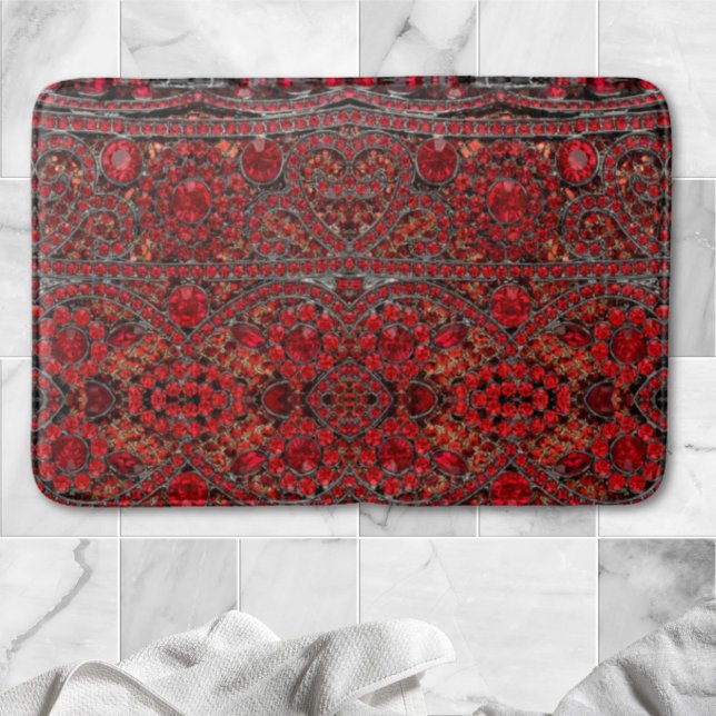 elegant sophisticated gold ruby red burgundy  bath mat (elegant sophisticated gold ruby red burgundy bath mat)