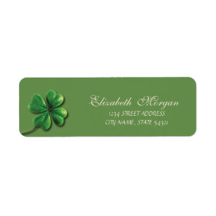Elegant Sophisticated Green Shamrock Address