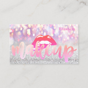 Elegant Sophisticated Modern Bokeh Lips Business Card