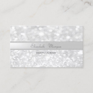 Elegant Sophisticated Modern Glitter Bokeh,Pearls Business Card