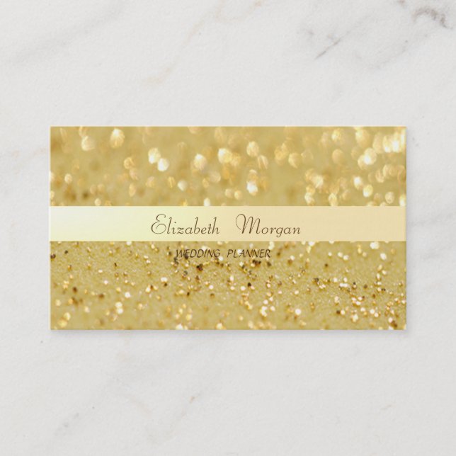 Elegant Sophisticated Modern Glittery  Bokeh Business Card (Front)