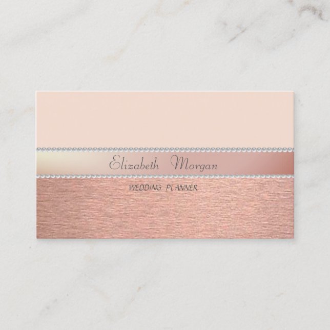 Elegant Sophisticated Modern ,Pearls Business Card (Front)