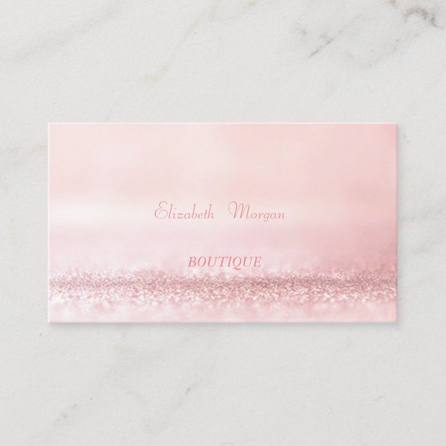 Elegant Sophisticated Modern Pink  Glittery Business Card (Front)