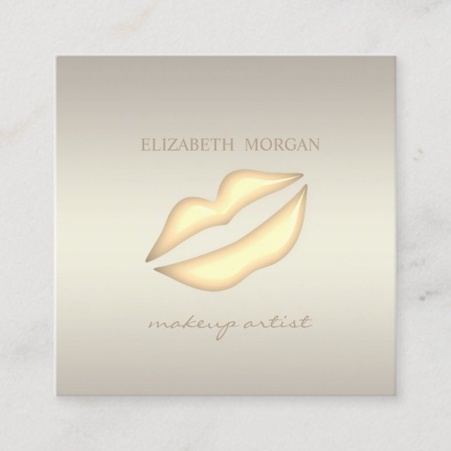 Elegant Sophisticated Modern Stylish,Lips Square Business Card (Front)