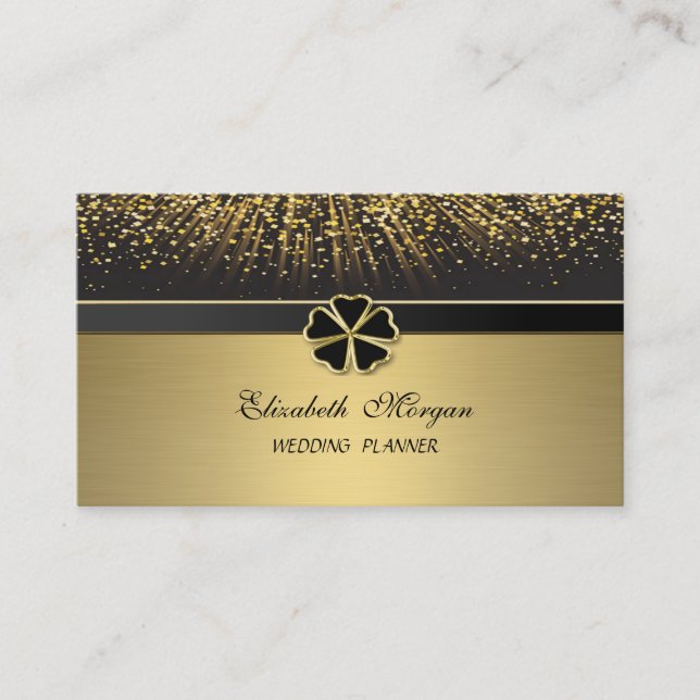 Elegant Sophisticated Stylish-Irish Shamrock Business Card (Front)