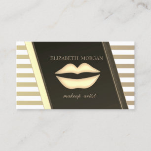 Elegant Sophisticated Stylish,Striped ,Lips Business Card