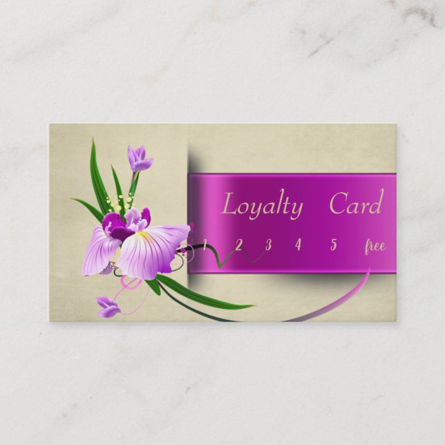 Elégant Sophisticé, Carte Fidélité Fleur (Devant)
