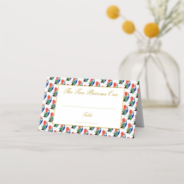 Elegant SOUTH AFRICA Wedding Celebration Place Card (Front)