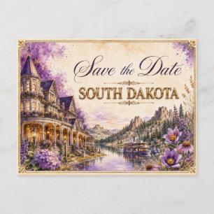 Elegant South Dakota Save the Date Wedding Invite Postcard