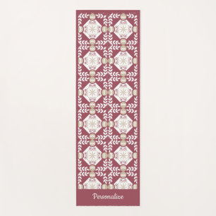 Elegant Southwest Burgundy Zen Yoga Namaste Mat