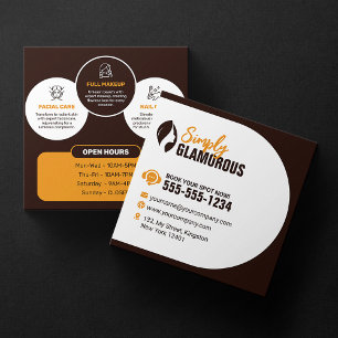 Elegant Spa Beauty Salon Makeup Nails & Facials Square Business Card