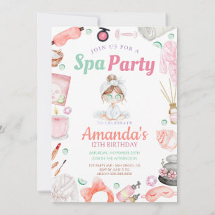 Elegant Spa day Birthday Invitation