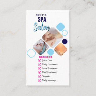 Elegant Spa Services Business Card   Custom Logo