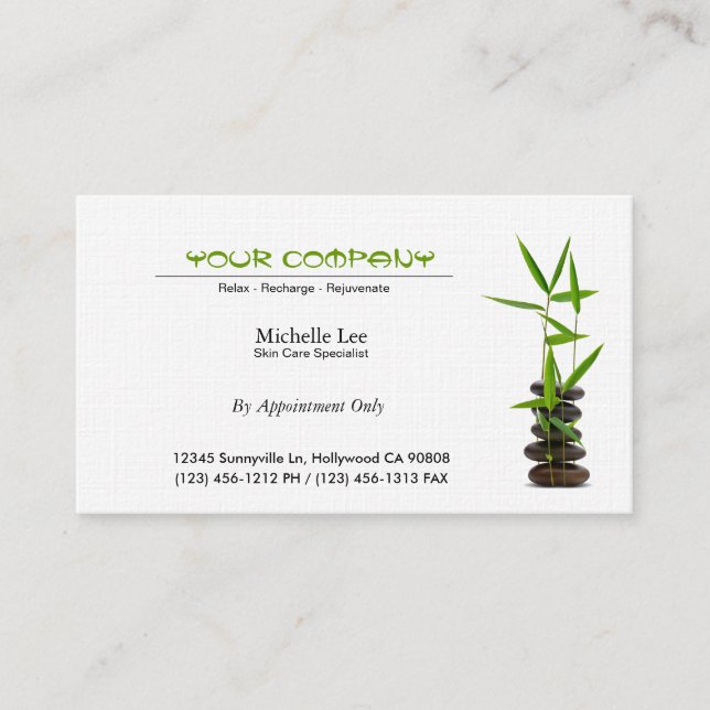 Elegant Spa / Skin Care / Massage Zen Appointment Card (Front)