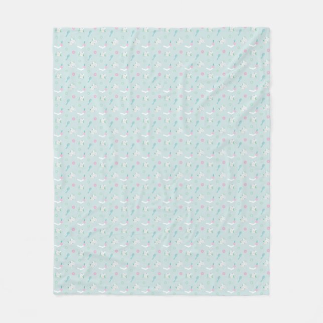 Elegant Spa things with roses design Blue Fleece Blanket (Front)