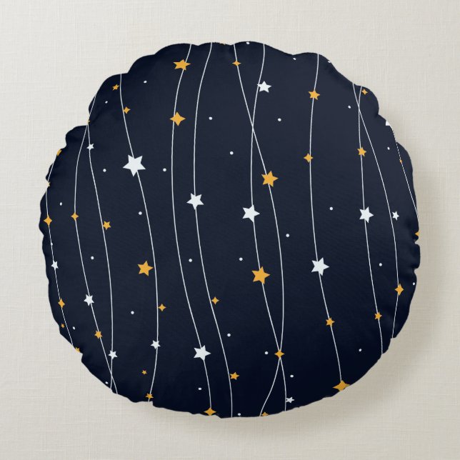 Elegant Space Background With Shining Stars  Round Pillow (Front)