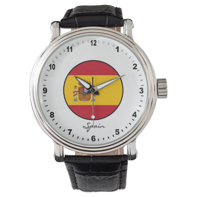 Elegant Spain Watch & Spanish Flag / Madrid (Front)