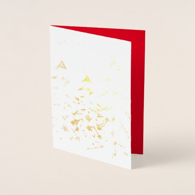 Elegant Spark Glam Golden Christmas Trees Real Foil Card (Front)