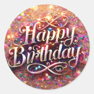 Elegant sparkle birthday sticker
