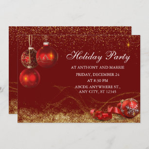 Elegant sparkle christmas ball  invitation
