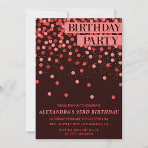 Elegant Sparkle Glitter Confetti 93rd birthday Invitation