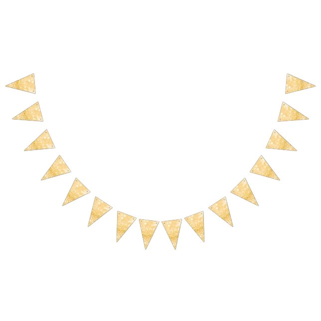 Elegant Sparkle Gold Glitter  Bunting Flags (All)