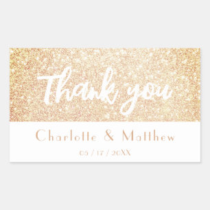 Elegant Sparkle Gold Glitter Wedding Sticker
