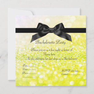 ELEGANT Sparkle green BACHELORETTE INVITATION