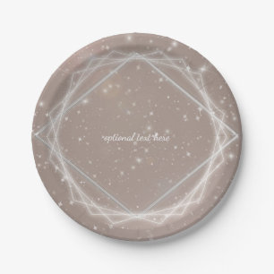 Elegant Sparkle Modern Geometric Glam Chic Party Paper Plate