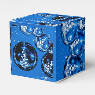 Elegant Sparkle Ornaments Cobalt Blue Holiday Favor Box