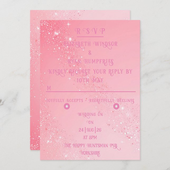 Elegant Sparkle Wedding  Invitation (Front/Back)