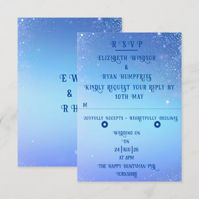 Elegant Sparkle Wedding  RSVP Card (Front/Back)