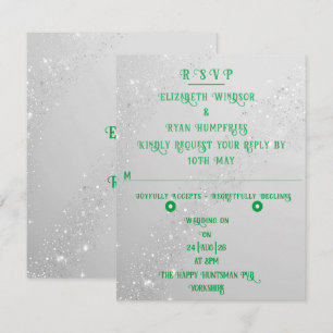 Elegant Sparkle Wedding  RSVP Card