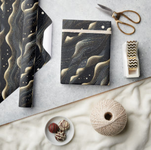 Elegant sparkling fantasy sand dune textures wrapping paper
