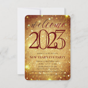 Elegant Sparkling Gold New Year's Eve Party Invitation