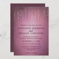 Elegant Sparkling String Lights Cranberry Wedding