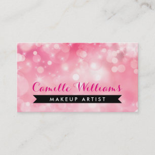 ELEGANT SPARKLY LIGHT whimsical pink red bokeh Business Card