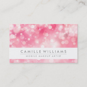 ELEGANT SPARKLY LIGHT whimsical pink red bokeh Business Card
