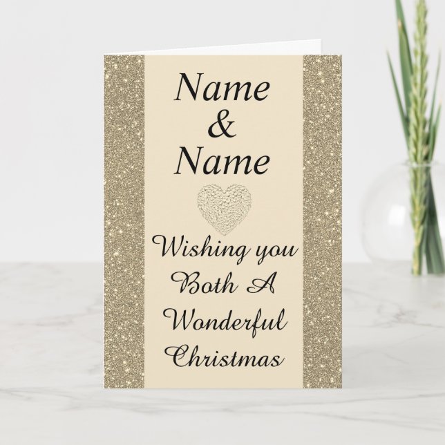 Élégant spécial Nom et nom couple Carte de Noël (Devant)