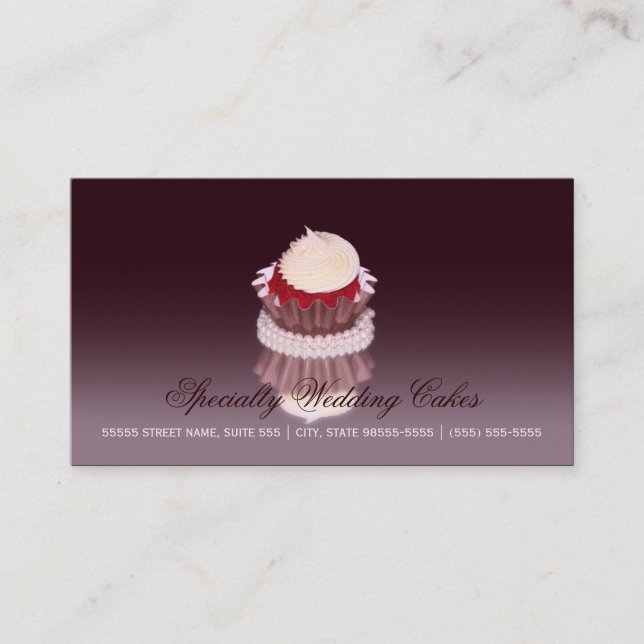 Elegant Specialty Wedding Cake Bakery With QR Code Business Card (Front)