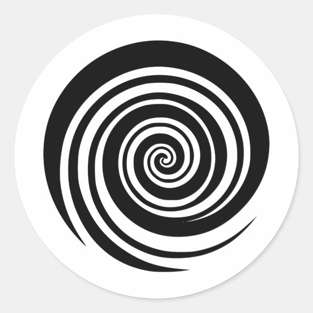 Elegant Spiral Art in Minimalist Style Classic Round Sticker (Front)