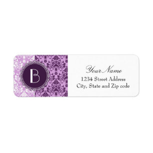 Elegant Split Damask Pattern with Monogram