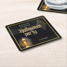 Elegant Spooky Black Gold Lantern Halloween Party