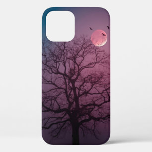 Elegant Spooky Halloween Theme Tree Moon Artwork iPhone 12 Pro Case