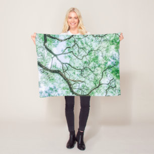 Elegant Spooky Leaves & Branches Fleece Blanket
