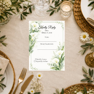 Elegant Spring Calla Lily Romance Wedding RSVP Card